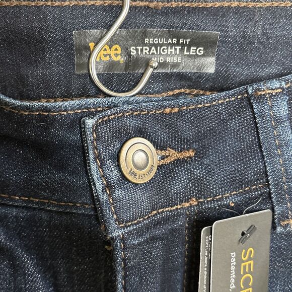 Lee Secretly Shapes Jeans Women 6 Short Straight Leg Mid Rise Bewitched Stretch - Picture 7 of 13